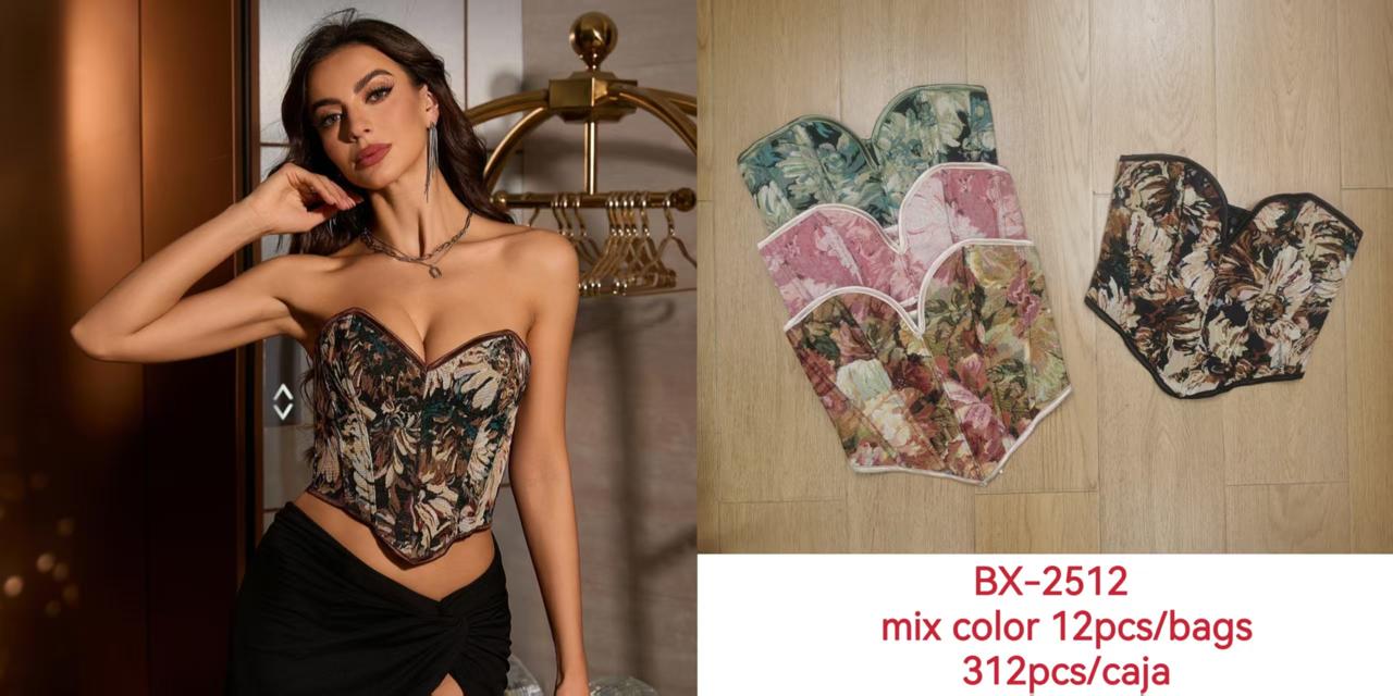 Corset floral strapless-BX2512