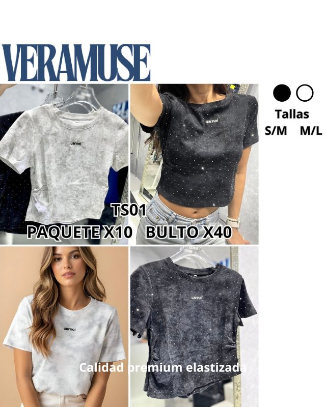 Crop top con brillos-TS01