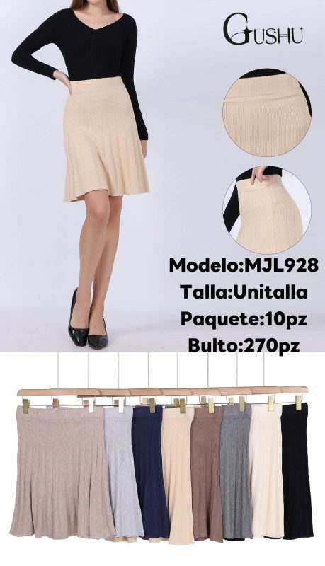 Falda acampanada de punto-MJL928
