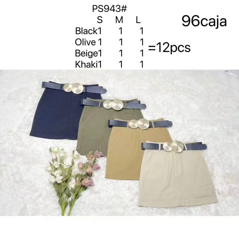 Falda con cinturón-PS943