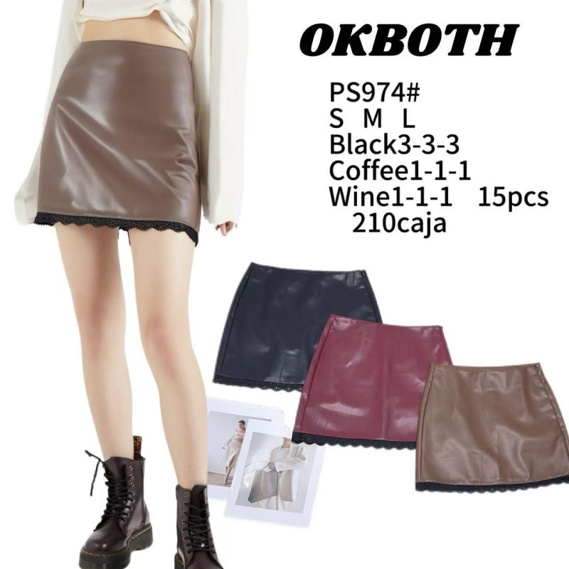 Falda con encaje-PS974