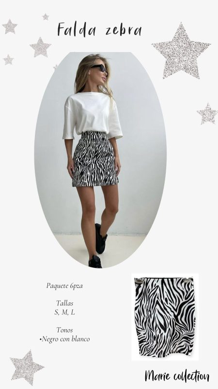 Falda con estampado de cebra-88173