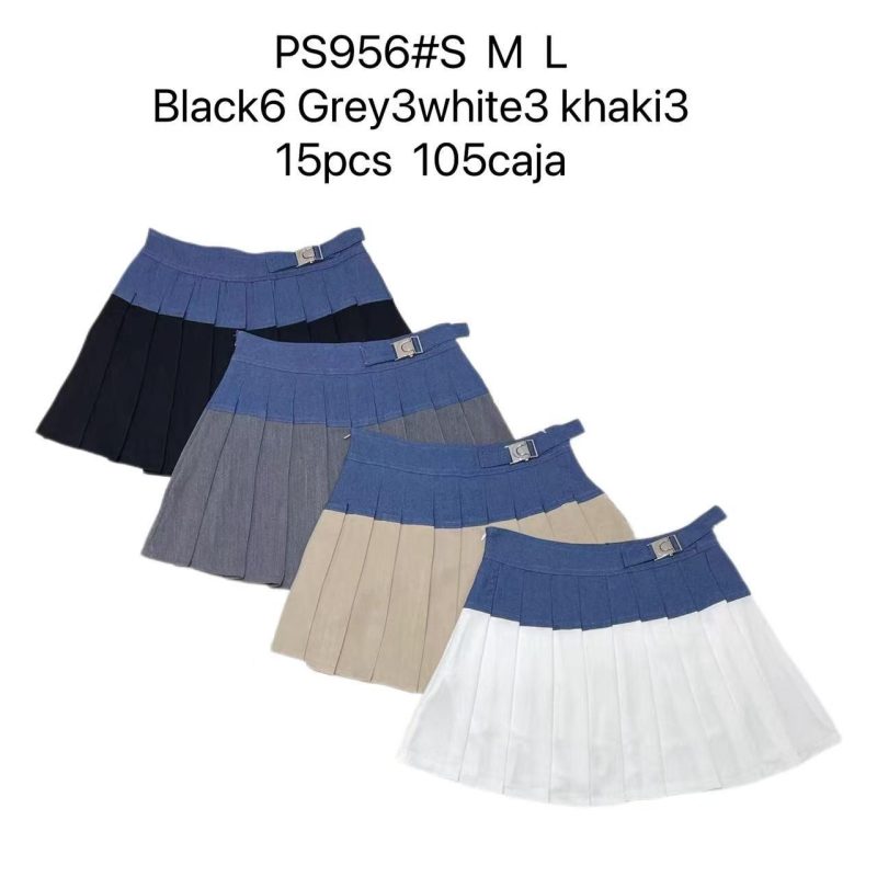 Falda plisada bicolor-PS956