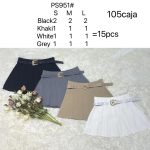 Falda plisada con cinturón-PS951 - 3