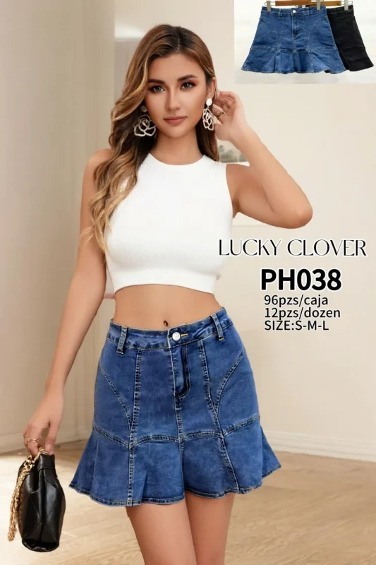 Falda short de mezclilla-PH038