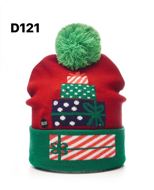 Gorro Navideño con Decoración de Regalos y Luz-D121
