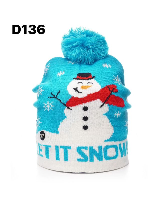 Gorro Navideño con diseño de muñeco de nieve-D136
