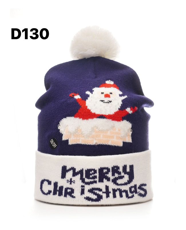 Gorro navideño con diseño de Santa Claus-D130