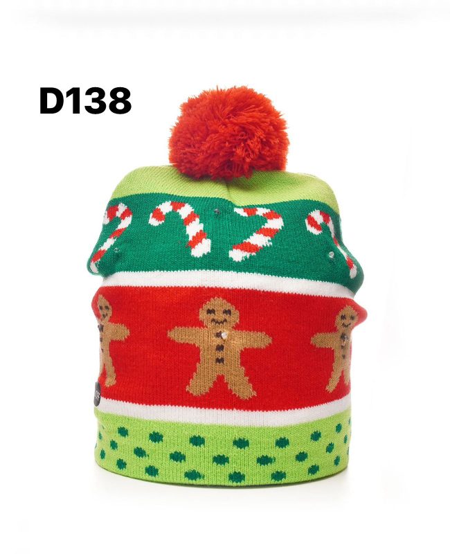 Gorro navideño con pompón-D138