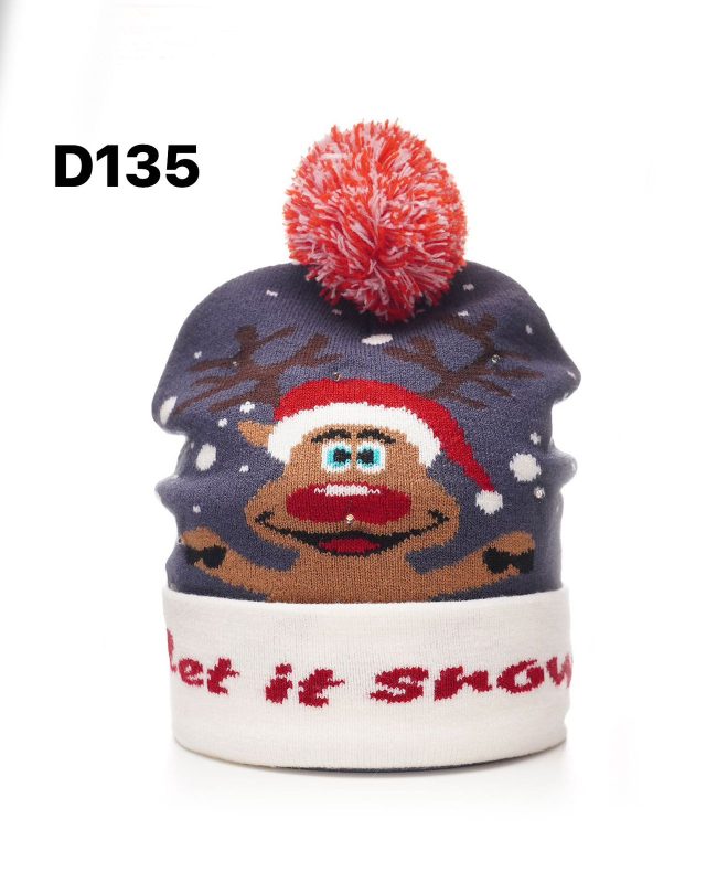 Gorro navideño con reno-D135