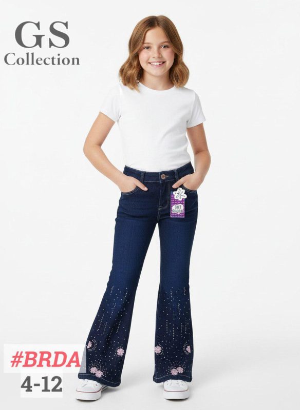 Jeans acampanados con decoraciones-BRDA