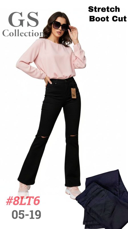 Jeans Boot Cut Stretch con Rasgaduras-8LT6