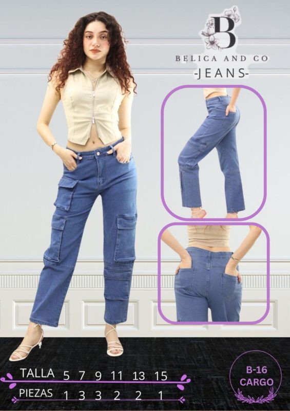 Jeans cargo-B-16