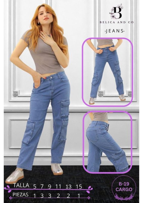 Jeans cargo Dama-B-19