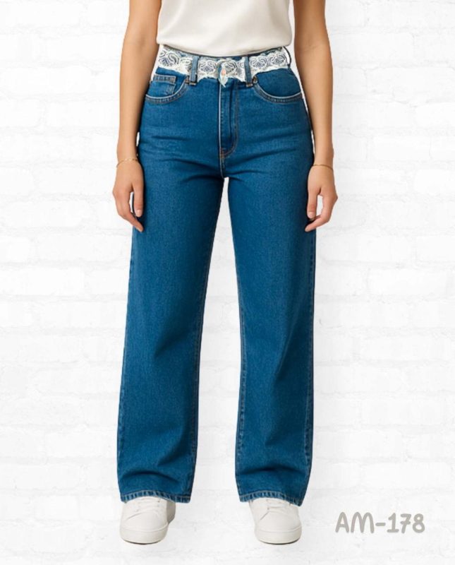 Jeans con adorno en la cintura-AM178-C