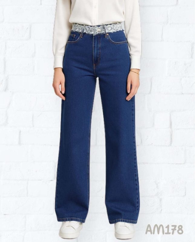 Jeans con Cintura Decorativa-AM178-O