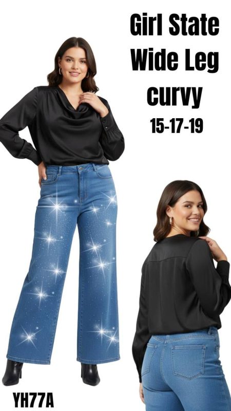 Jeans con detalles brillantes-YH77A