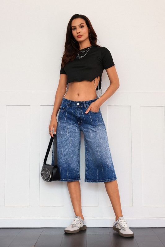 Jeans culotte de mujer-SHORTBRILLO