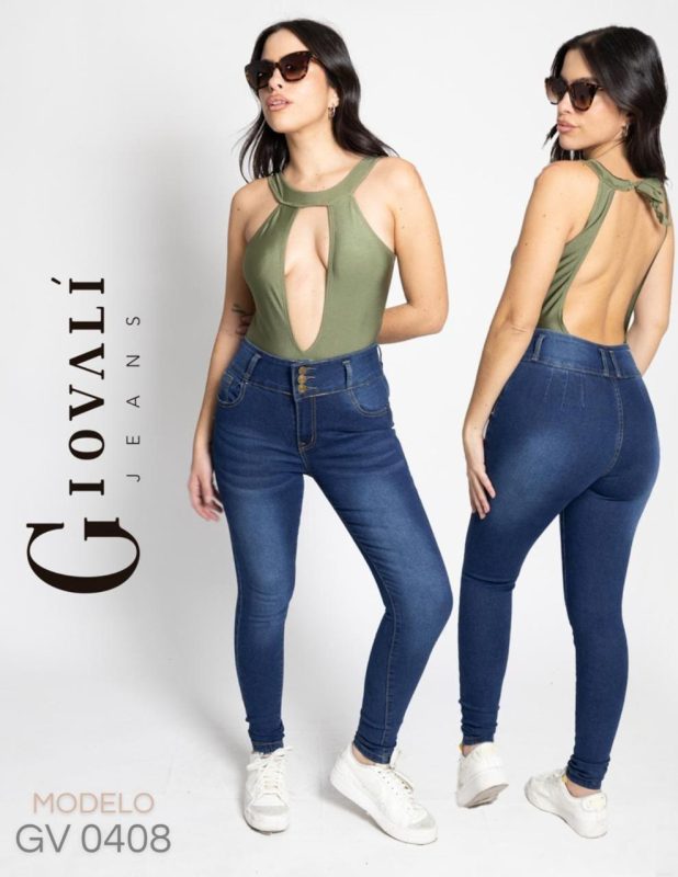 Jeans de cintura alta con top-GV0408