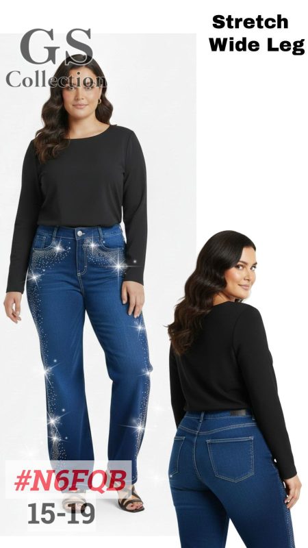 Jeans de pierna ancha con stretch-N6FQB