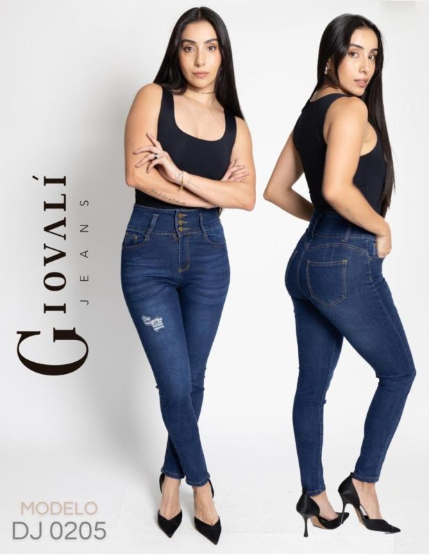 Jeans Skinny de Cintura Alta para Mujer-DJ0205