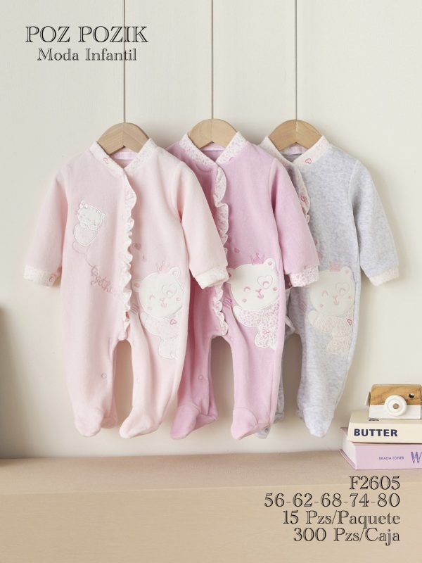 Mameluco con diseño de oso-F2605