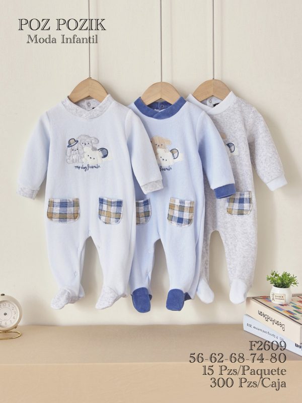 Mameluco para bebé con diseño de perros-F2609