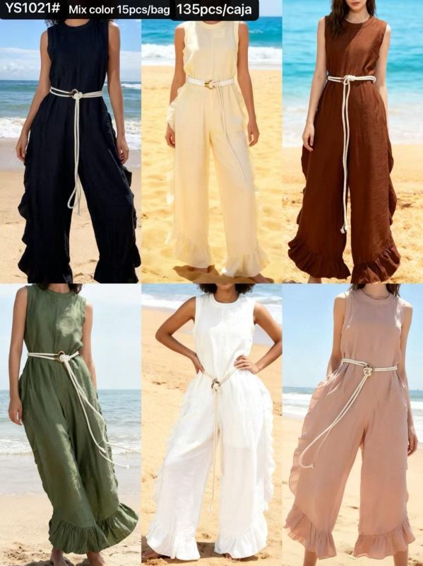 Mono con cinturón y volantes-YS1021