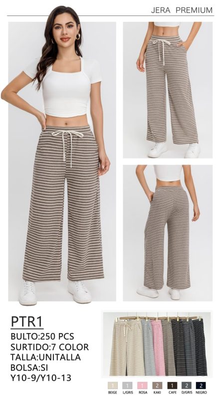 Pantalón a rayas con amarre-PTR1