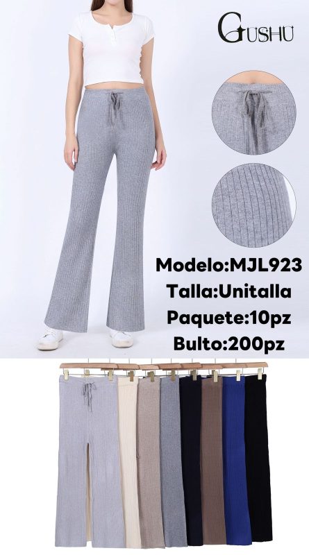 Pantalón acampanado de punto-MJL923