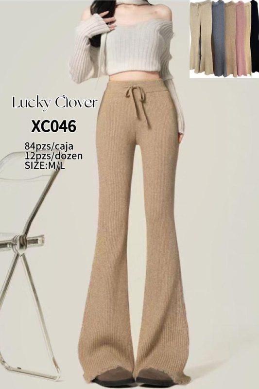 Pantalón acampanado de punto-XC046