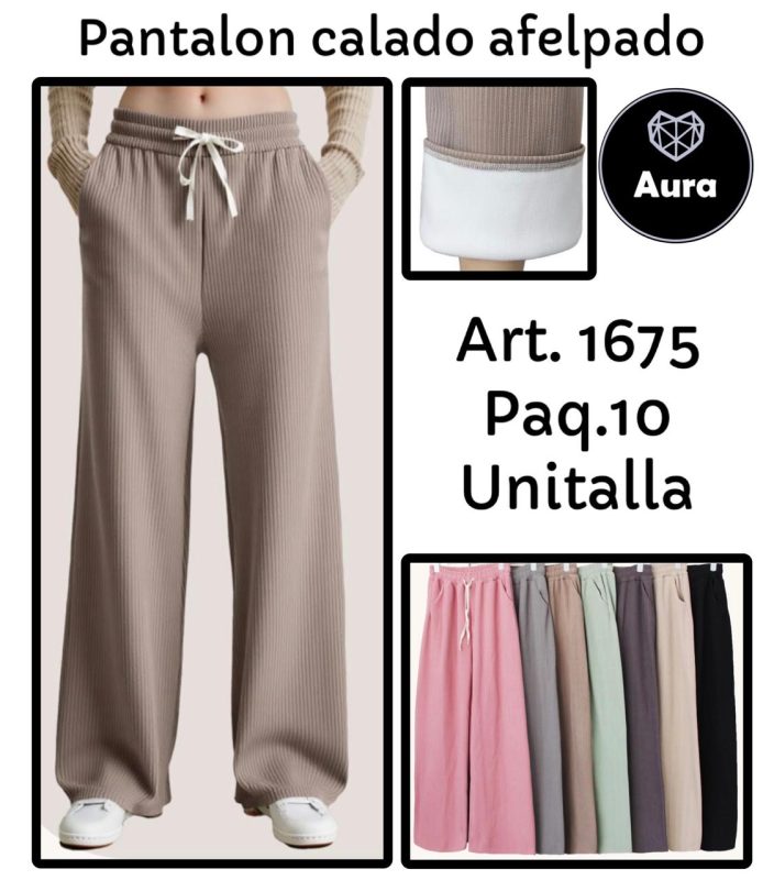Pantalón calado afelpado-1675
