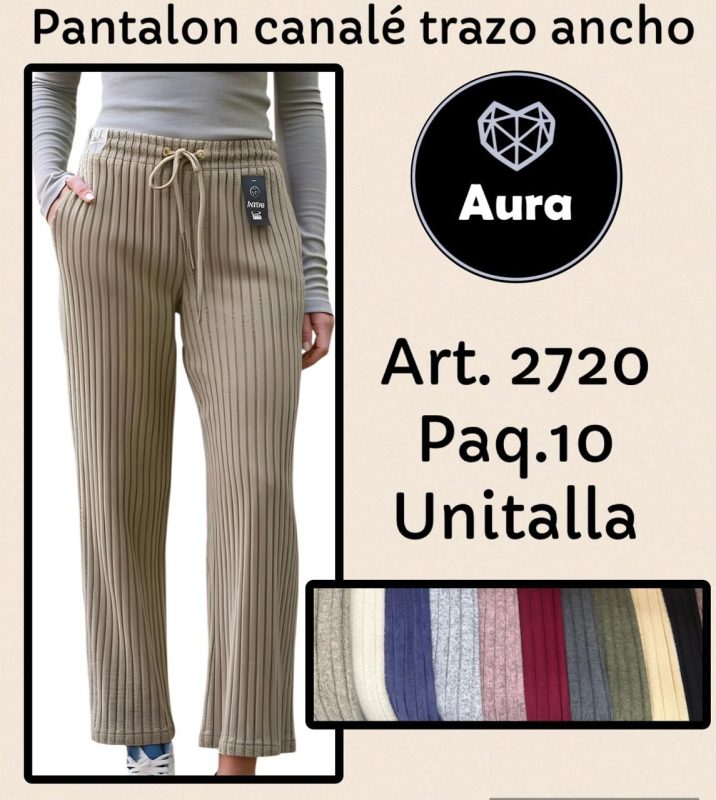 Pantalón canalé trazo ancho-2720