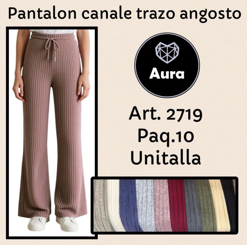 Pantalón canalé trazo angosto-2719
