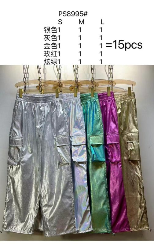 Pantalón cargo metalizado-PS8995