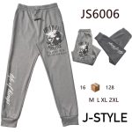 Pantalón de chándal gris con estampado-JS6006 - 2