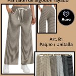 Pantalón de algodón rayado-R1 - 1