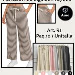 Pantalón de algodón rayado-R1 - 3