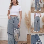 Pantalón de mezclilla con lentejuelas-DK2027# - 1