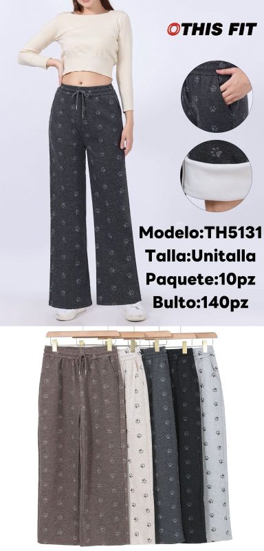 Pantalón de mujer con estampado de huellas-TH5131