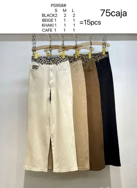 Pantalón de mujer con estampado en cintura-PS958