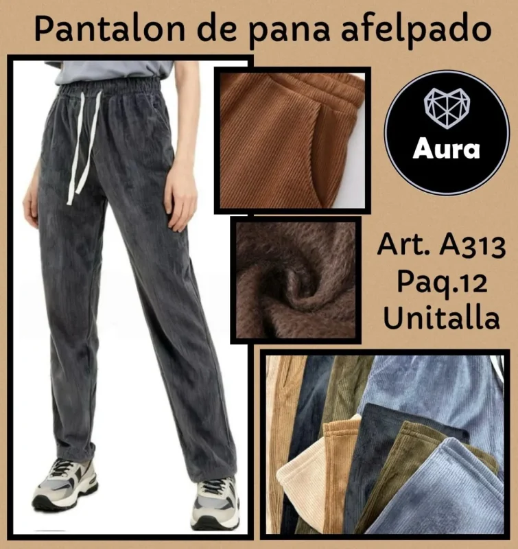 Pantalón de pana suave-A313