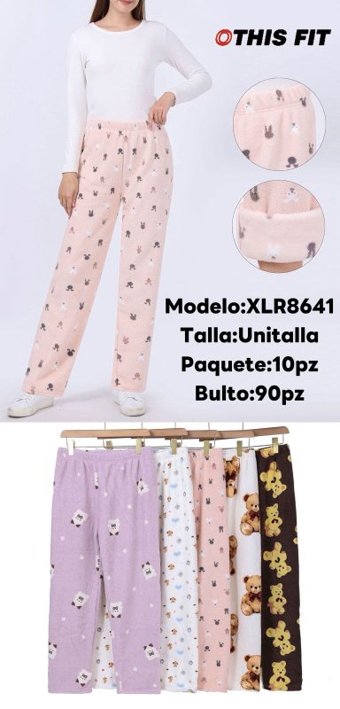Pantalón de Pijama de Felpa con Estampados-XLR8641