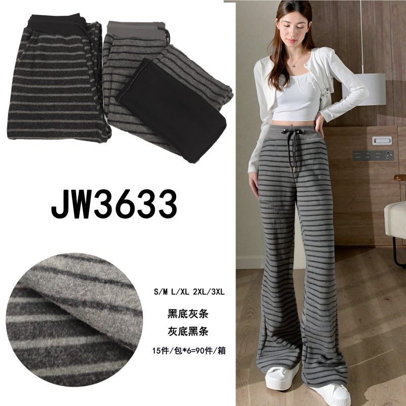Pantalón de punto a rayas-Jw3633