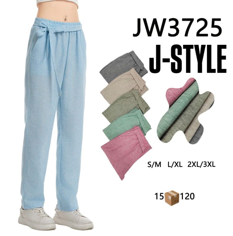 Pantalón de vestir con lazo-JW3725