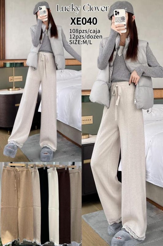 Pantalón con encaje-XE040