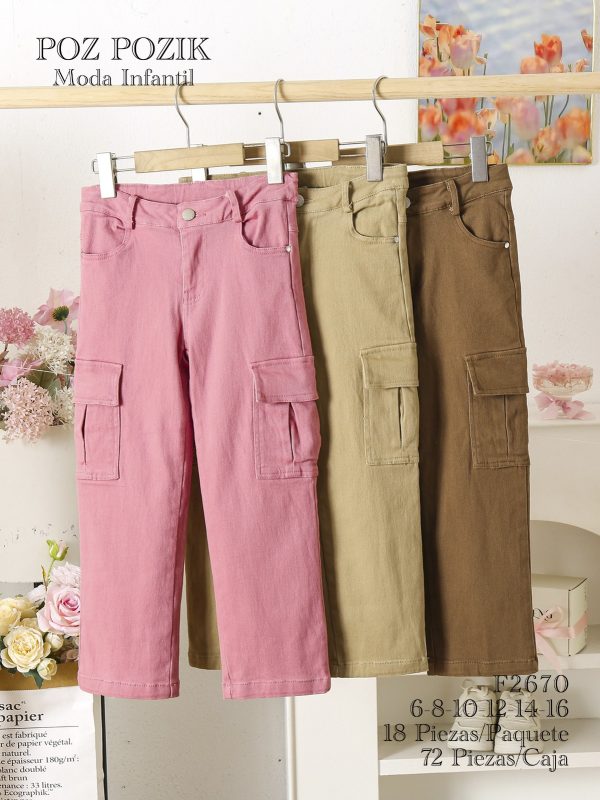 Pantalón Infantil con Bolsillos Cargo-F2670