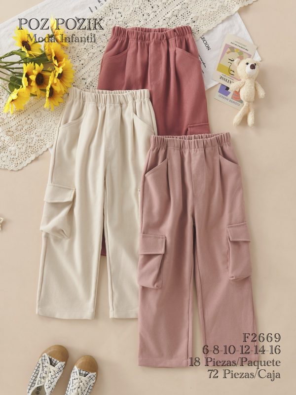 Pantalón Infantil con Bolsillos Cargo-F2669