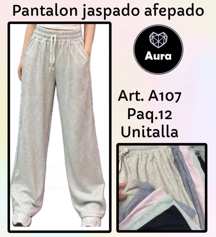 Pantalón jaspeado afelpado-A107