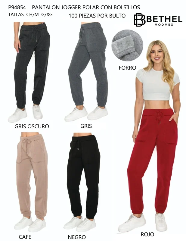 Pantalón Jogger Polar con Bolsillos-P94854